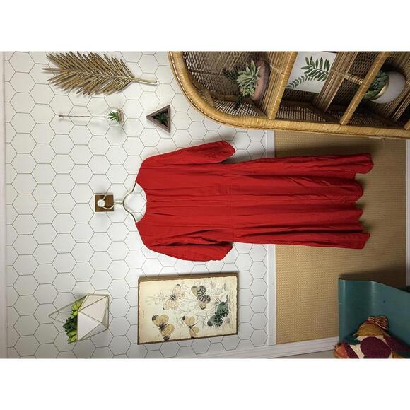 Everlane The City Stripe Ruched Dress in Haute Red - Size - 10 - Picture 5 of 7